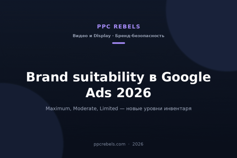 Обложка статьи PPC Rebels 2026: уровни инвентаря Maximum, Moderate и Limited в Google Ads