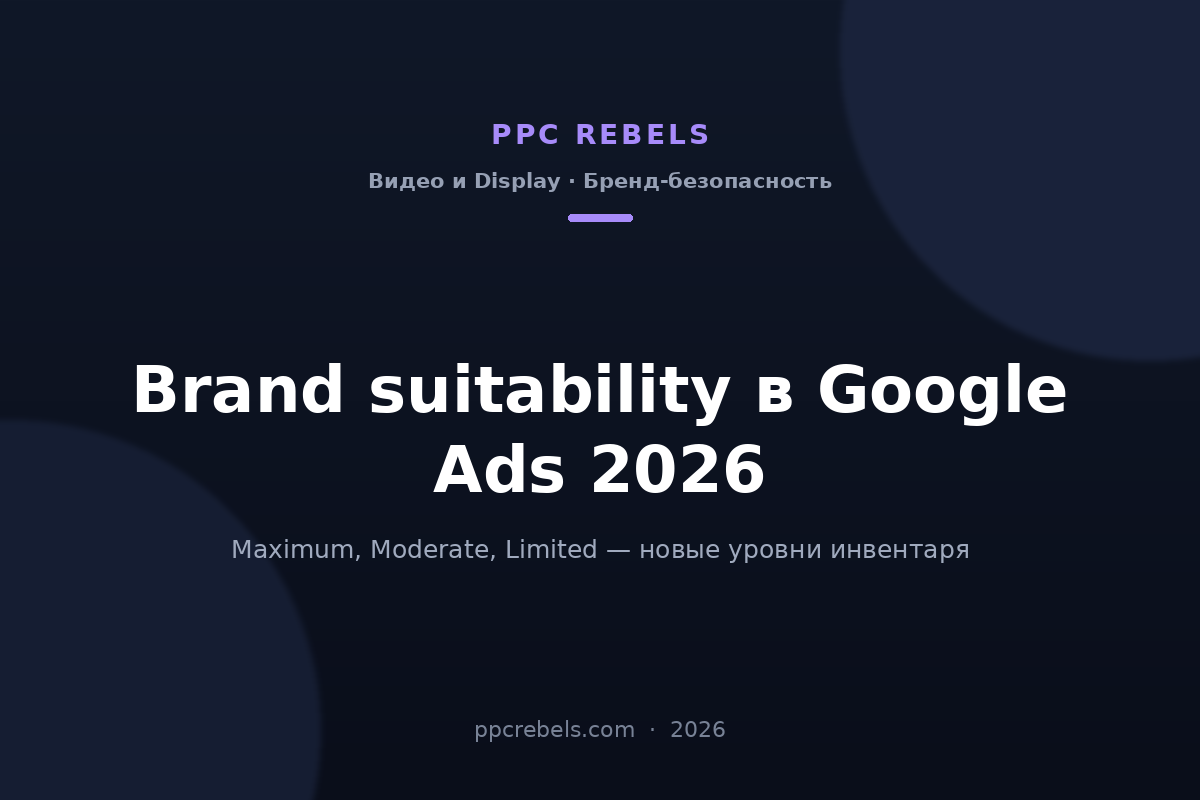 Обложка статьи PPC Rebels 2026: уровни инвентаря Maximum, Moderate и Limited в Google Ads
