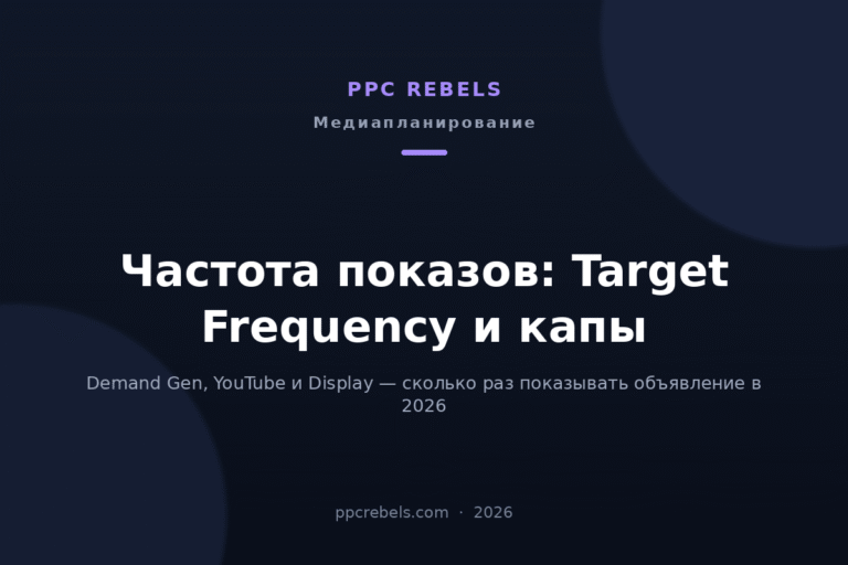 Обложка статьи PPC Rebels 2026 об управлении частотой показов в Google Ads