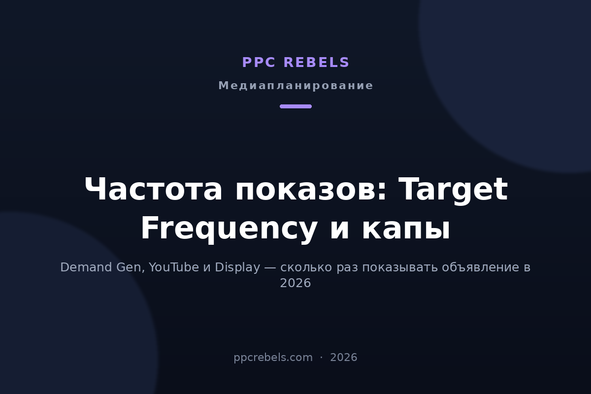 Обложка статьи PPC Rebels 2026 об управлении частотой показов в Google Ads