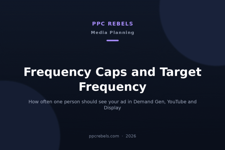 PPC Rebels 2026 cover image about frequency capping and Target Frequency in Google Ads