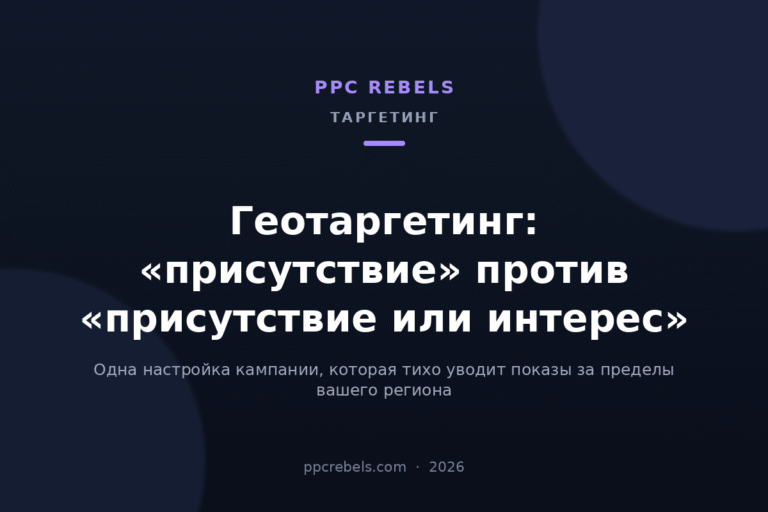 Геотаргетинг Google Ads 2026: присутствие против присутствия или интереса — материал PPC Rebels