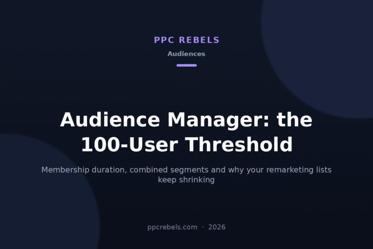 Google Ads Audience Manager 2026: the 100-user threshold and membership duration — PPC Rebels blog