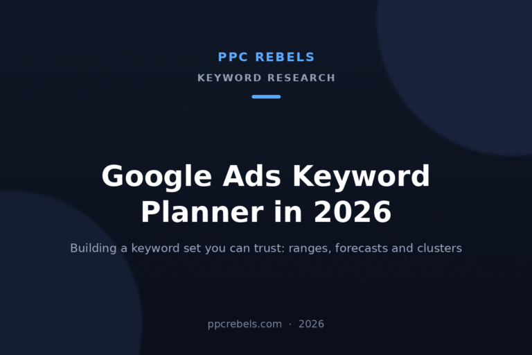 PPC Rebels cover image for the 2026 guide to Google Ads Keyword Planner