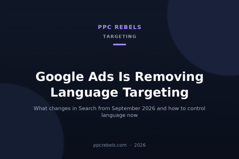 Google Ads language targeting removal 2026 — PPC Rebels blog cover