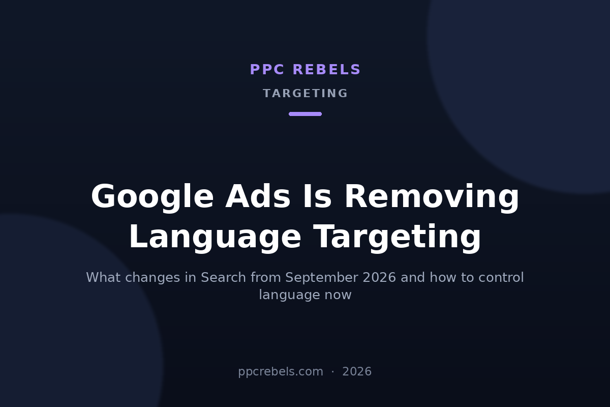 Google Ads language targeting removal 2026 — PPC Rebels blog cover