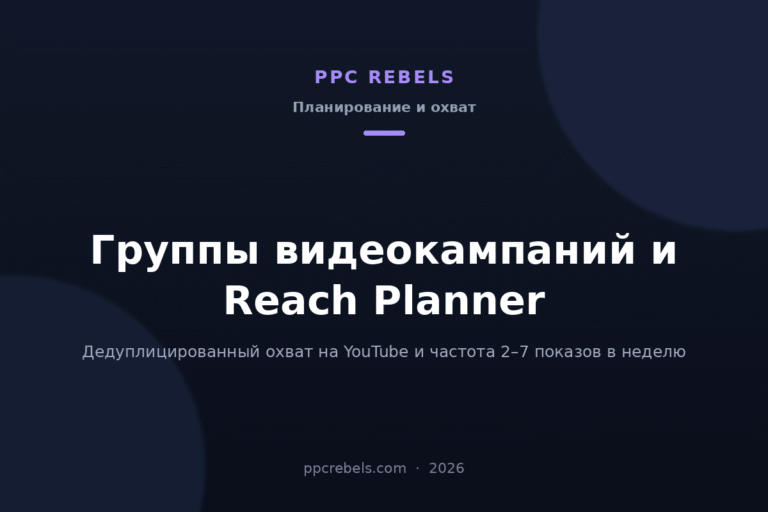 Группы видеокампаний и Reach Planner 2026: охват и частота на YouTube — статья PPC Rebels