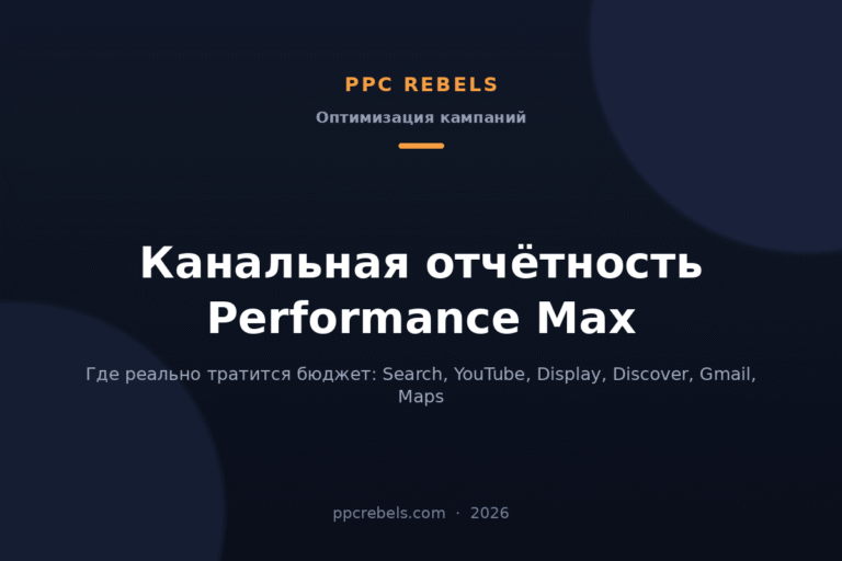 Канальная отчётность Performance Max 2026: распределение бюджета по каналам — статья PPC Rebels