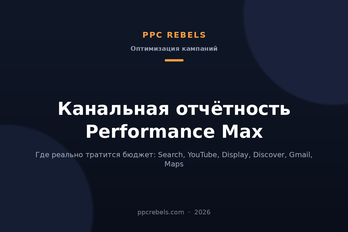 Канальная отчётность Performance Max 2026: распределение бюджета по каналам — статья PPC Rebels