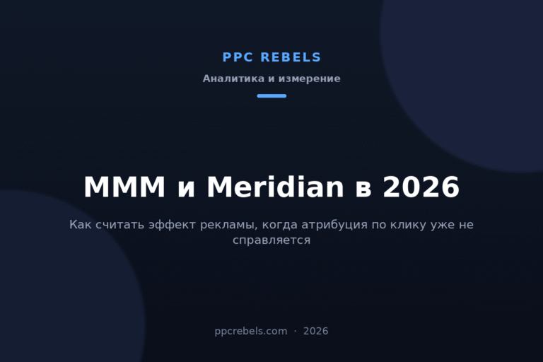 Обложка статьи PPC Rebels про MMM и Meridian в 2026 году