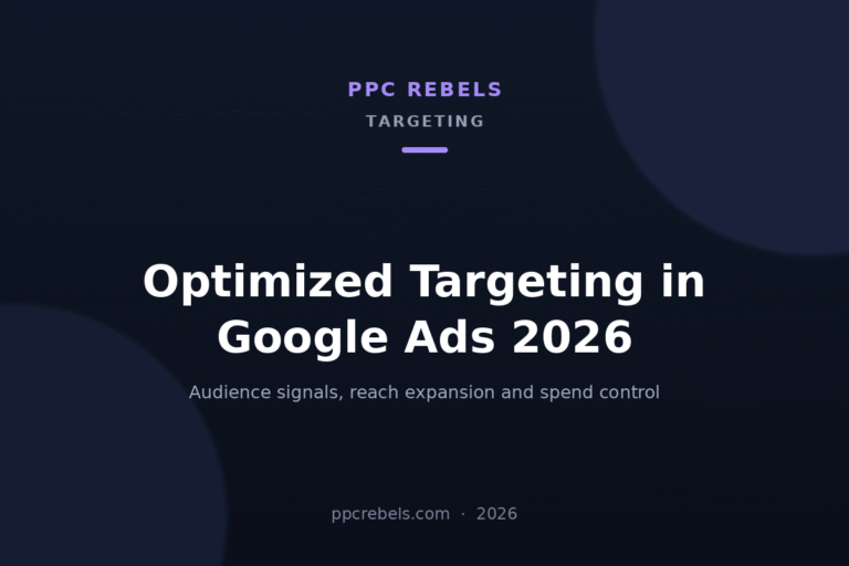 PPC Rebels 2026 cover for the guide to optimized targeting and audience signals in Google Ads