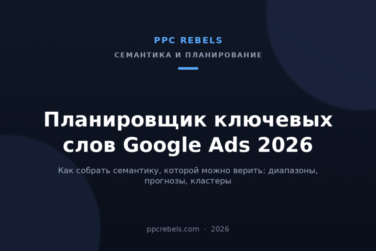 Обложка статьи PPC Rebels о планировщике ключевых слов Google Ads в 2026 году