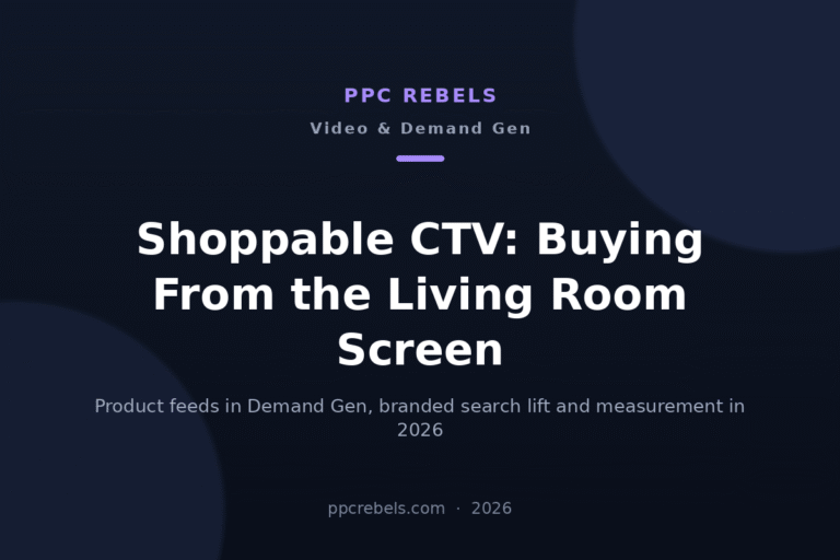 Shoppable CTV and Demand Gen in Google Ads 2026: PPC Rebels blog article cover