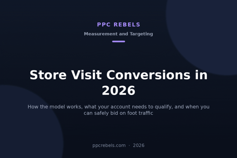 PPC Rebels article cover about measuring store visit conversions in Google Ads 2026