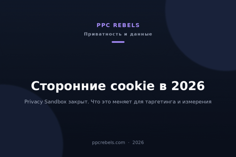 Обложка статьи PPC Rebels о сторонних cookie и закрытии Privacy Sandbox в 2026 году