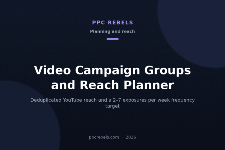 Video campaign groups and Reach Planner 2026: YouTube reach and frequency — PPC Rebels blog article
