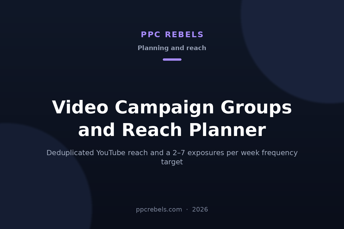 Video campaign groups and Reach Planner 2026: YouTube reach and frequency — PPC Rebels blog article