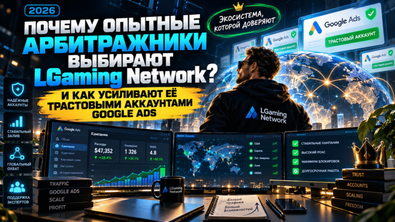 LGaming Network в 2026 году: почему опытные арбитражники выбирают эту экосистему и как усиливают её трастовыми аккаунтами Google Ads