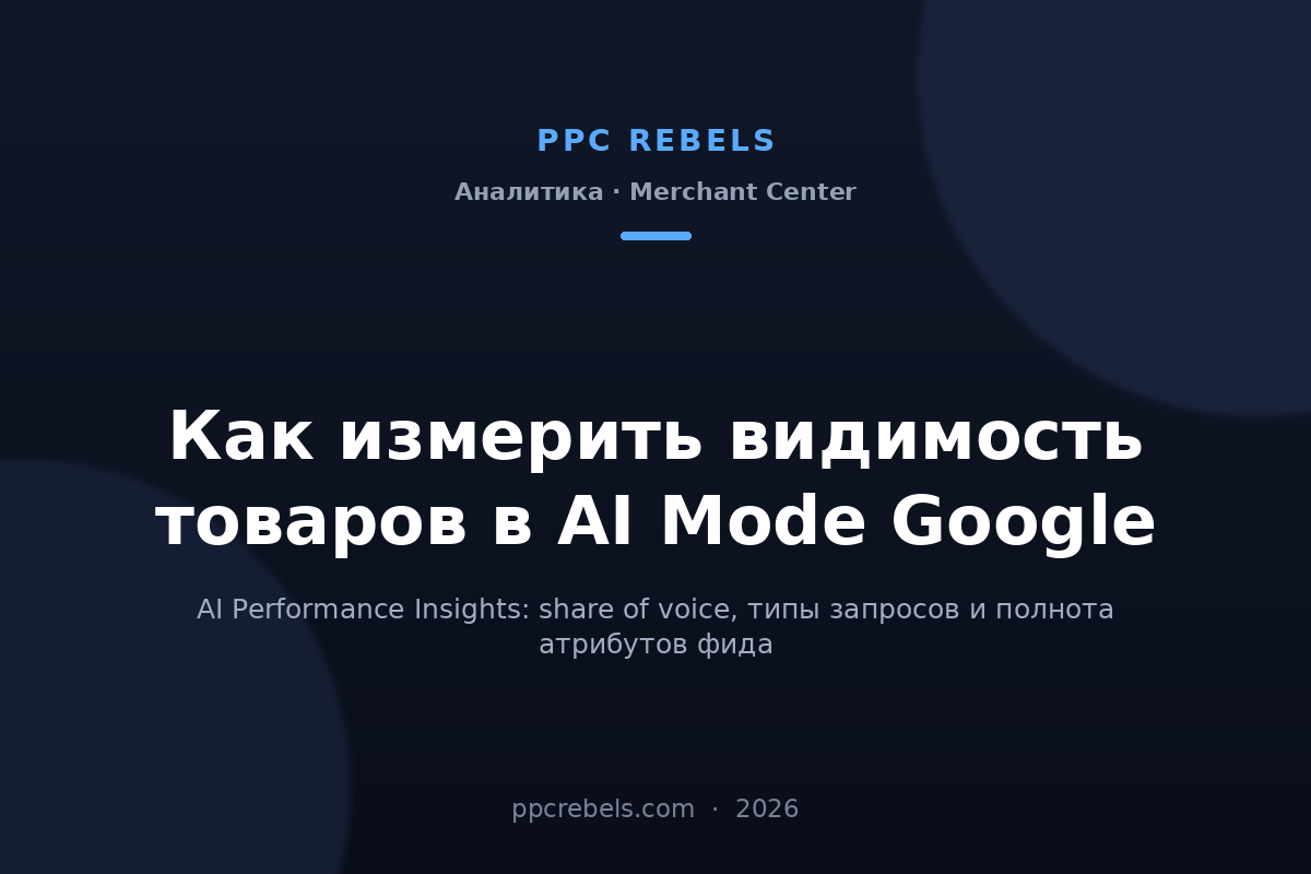 AI Performance Insights Merchant Center 2026: видимость товаров в AI Mode — материал PPC Rebels