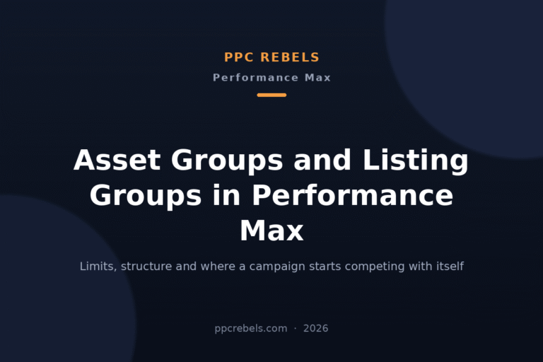 Performance Max asset groups 2026: limits and structure — PPC Rebels guide