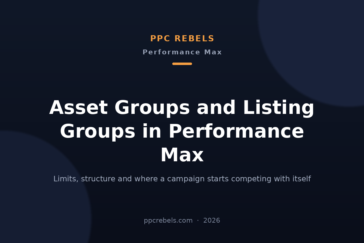 Performance Max asset groups 2026: limits and structure — PPC Rebels guide