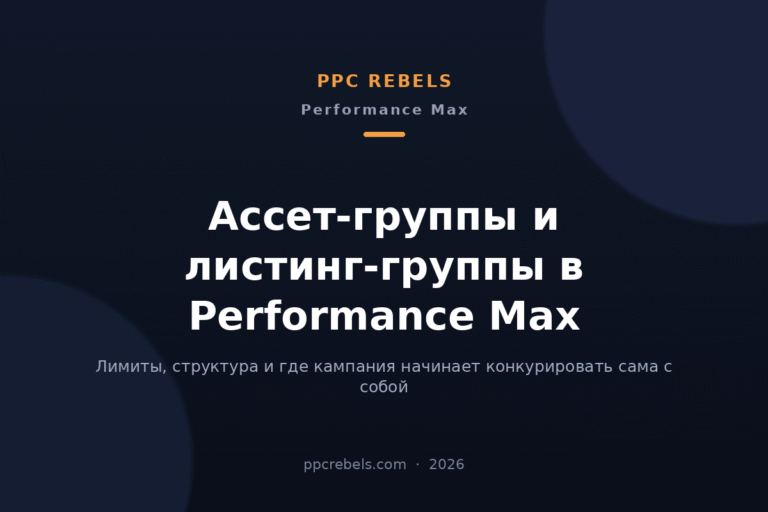 Ассет-группы Performance Max 2026: лимиты и структура — разбор PPC Rebels