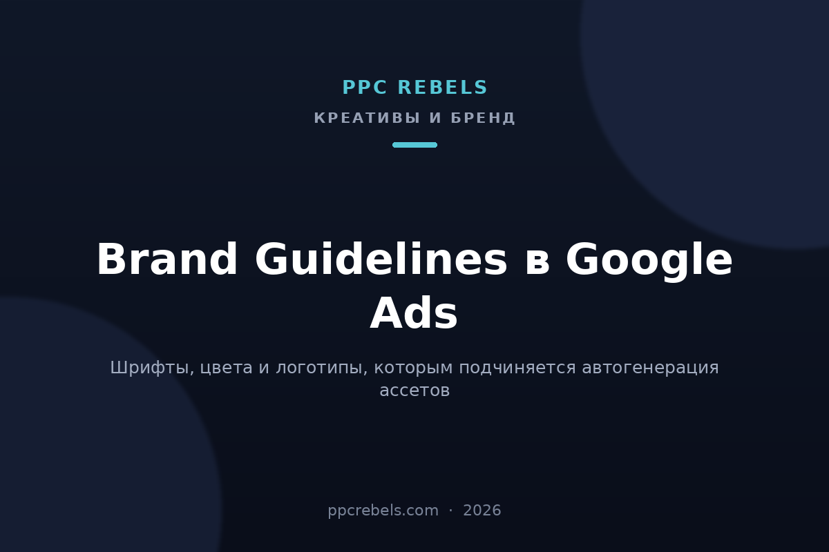 Brand Guidelines в Google Ads 2026: шрифты, цвета и логотипы для автогенерации — блог PPC Rebels