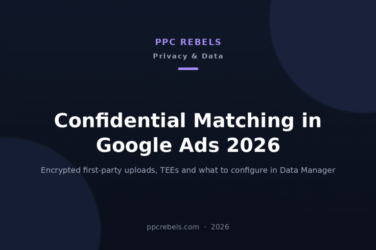 PPC Rebels cover image for the 2026 guide to confidential matching in Google Ads