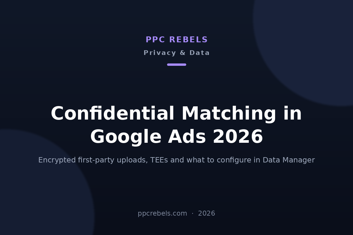 PPC Rebels cover image for the 2026 guide to confidential matching in Google Ads