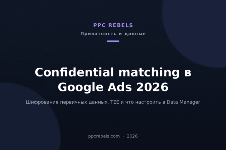 Обложка статьи PPC Rebels про confidential matching в Google Ads 2026