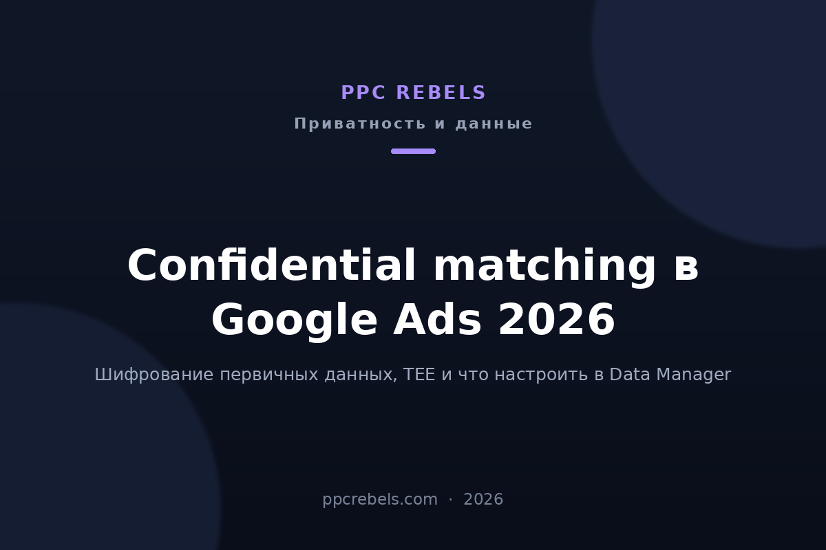 Обложка статьи PPC Rebels про confidential matching в Google Ads 2026