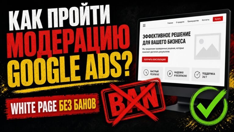 Как пройти модерацию Google Ads с White Page