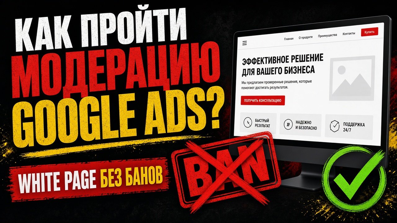 Как пройти модерацию Google Ads с White Page