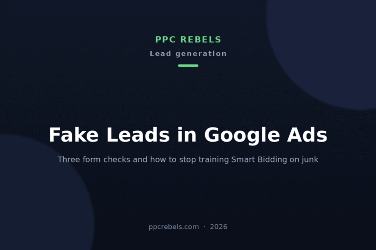 Fake leads Google Ads 2026: three form checks — PPC Rebels guide