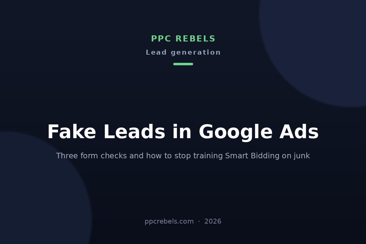 Fake leads Google Ads 2026: three form checks — PPC Rebels guide
