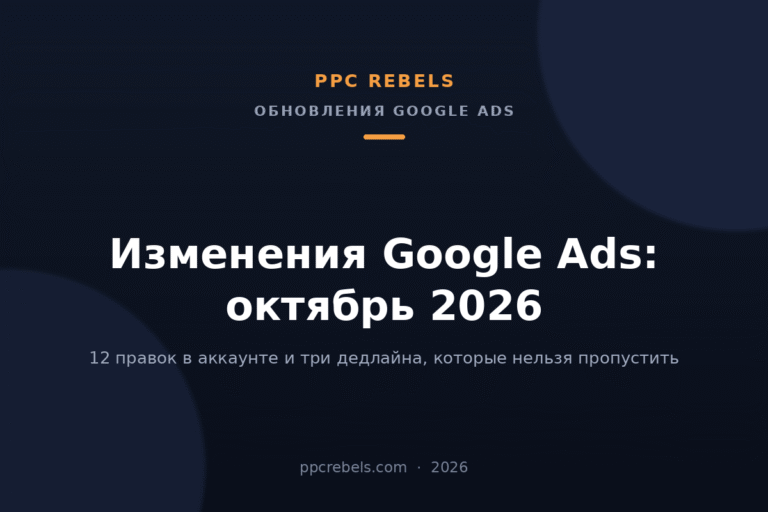 Обложка статьи PPC Rebels об изменениях Google Ads за октябрь 2026 года