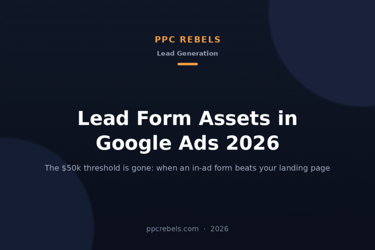Lead form assets in Google Ads 2026: cover image of the PPC Rebels blog article