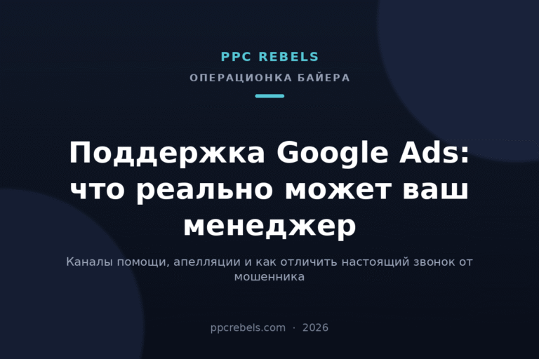 Обложка статьи PPC Rebels о поддержке Google Ads и работе с аккаунт-менеджером в 2026 году