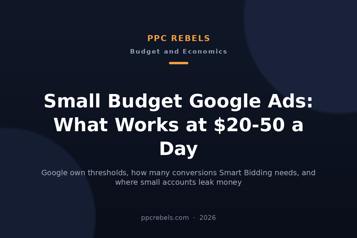 PPC Rebels article cover about running Google Ads on a small budget in 2026