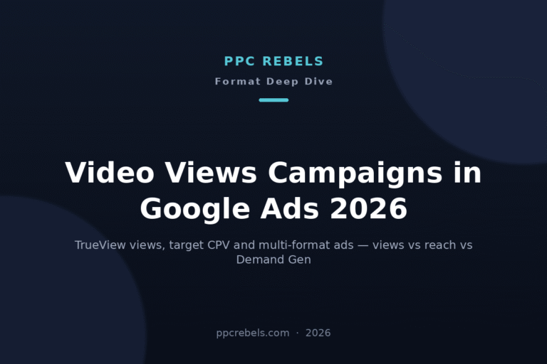 PPC Rebels cover image for the 2026 guide to video views campaigns in Google Ads